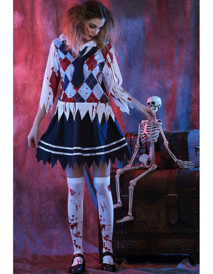 Bloody Zombie School Girls Costume M40241