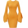 Flare Sleeve Ruffled Slim Party Package Hip Dress M18098