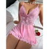 Plus Size Pajamas Set Women's Sexy Underwear Perspective Sexy Pink Lace Skirt YSF2010