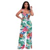 print floral women sexy tank top and Wide leg pants two piece outfits M30124