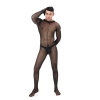 Net Yarn Sexy Men's Underwear Jumpsuit See Through Mesh Bodysuit Costume N995