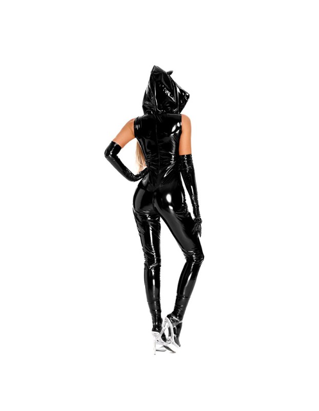 Tight Mirror PVC PU Patent Leather Bodysuit Pants Suit Devil Queen Jumpsuit 6853