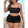Sexy Fat Women Three Piece Plus Size Bikini Bathing Suit Beachwear Swimwear 495