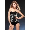 Contrast Blossoms Print 9 Steel Bones Latex Waist Clincher M1303P