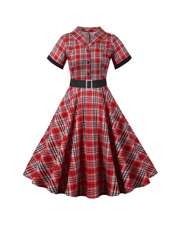 Formal Elegant Plus Size Dress With Belt Suit Vintage Dresses JY15033