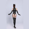 Cosplay Club Cat Girl Uniform Sexy Jumpsuit Conjoined Leather Bodysuit XX6839