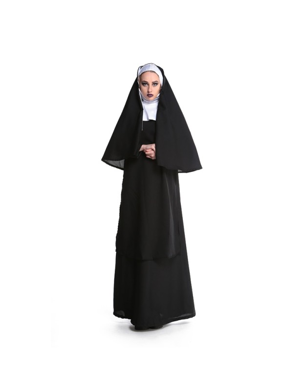 Couple Halloween Cosplay Nun Habit Priest Christian Missionary Catholic Costume SM89171