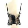 Black Lace Sexy Suspender Corset Slim Top Hollowed Out Chest Wrap KN8307