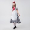 Halloween Farm Checked Lace Oktoberfest Costume Maid Master Dress YM0925