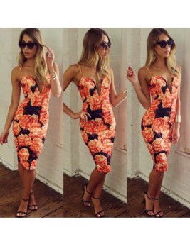 Sexy Flowery Pattern Design Clubwear M2308