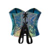 SexyY2K Women Shiny Leather Gothic Metallic Bustier Corset Cami Top 22026