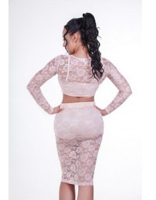 Sexy Black And White Lace Design Bodycon Midi Dress M3969
