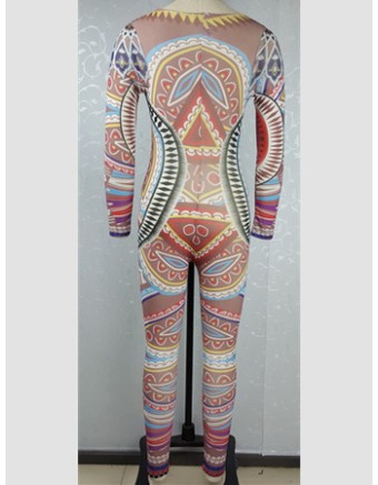 Sexy Colorful Women Pattern Jumpsuit M30137