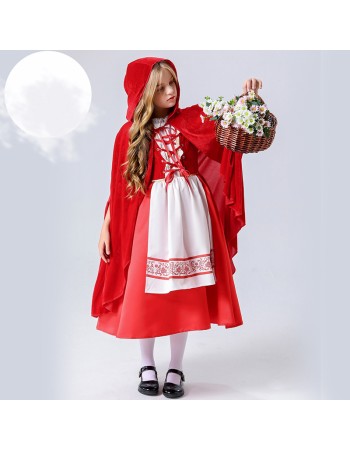 Halloween Children's Dress Girl Little Red Riding Hood  Coak Witch Dress YM5614
