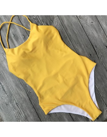 Sexy Solid Bandage One Piece Monokini Swimsuit m18031