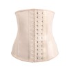 Black Smooth Latex Hook Eye 4 Steel Boned Waist Training Corset  M1303U