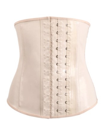 Black Smooth Latex Hook Eye 4 Steel Boned Waist Training Corset  M1303U
