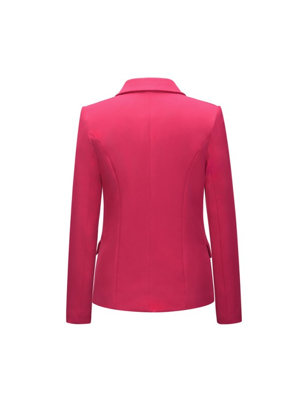 Short Suit Jacket Double Breasted Top Coat Solid Color Women Blazer H2013