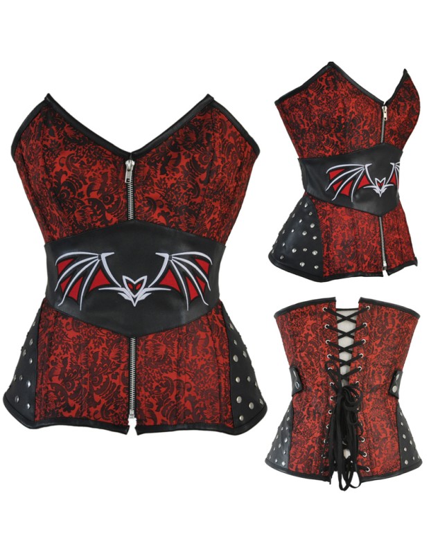 Rivet Jacquard Steampunk Steel Boned Corset Belt M1425