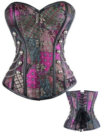 Steampunk Overbust Lace Up Steel Boned Corset  M1360