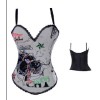 gray color sexy cotton straps corset  m1936A