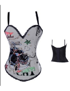 gray color sexy cotton straps corset  m1936A