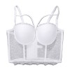 Black Polka Dot Corset Sexy Women Mesh Gauze Perspective Wipe Chest KN8055