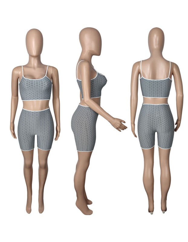 Yoga Set Women Sport Set Sling Two Piece Short Set M057