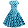 2022 Polka Dot Women Waist Temperament Swing Elegant Dress JY13654