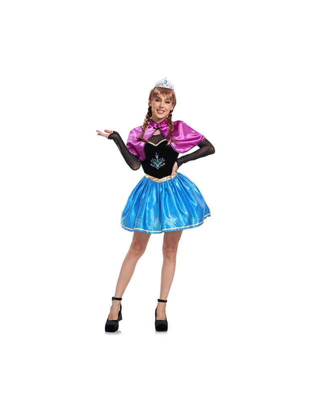 Cosplay Fairy Tale Frozen Movie Character Princess Anna Adult Short Costume DL2057