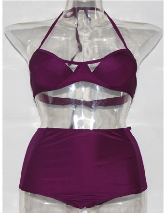Mesh Cutout High-waisted Bikini M5379