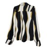 2023 Summer Shirt Striped Lapel Long Sleeve Single Breasted Shirt For Women 5197