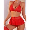 Seductive Underwear Lace Perspective Three-Point Back Strap Sexy Underwear Set YSF888