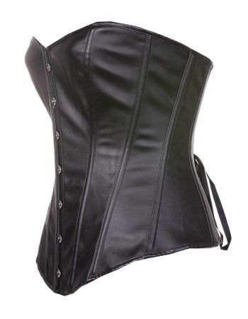 Blcak leather corset m7081b