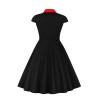5XL Big Size Elegant Ladies Single-Breasted Vintage Pinup Swing Dress 1729A