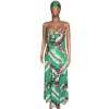 Women v neck spaghetti strap loose beach casual long maxi dress M9034