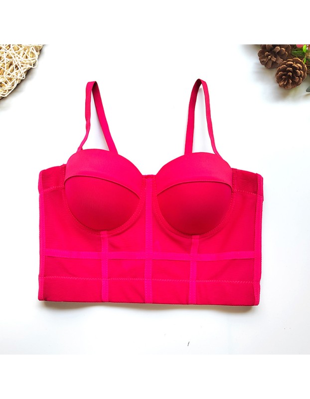 Sports Bra Mesh Yarn Underwire Fishbone Suspender Breathable Underwear KN8594