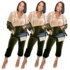 Velvet stitching  two-piece casual sports suit M8502