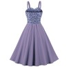 Fashion Vintage Floral Print Casual Strap Sleeveless Elegant Party Dress M3308