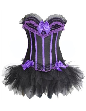 sexy satin corset with skirt m1700d