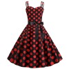 Suspender Retro 50S Black White Dot Party Sexy Trending Dress JY14085