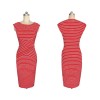 Adult Women Midi Stripe Pattern OL Tight Dress M30207