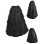 Vintage Black Satin Multi-layer Ruffles Floor-length Petticoat S028