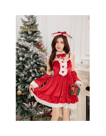 Sexy Cute Christmas Dress New Year Red Suit Halter Dress Women Dress SM208