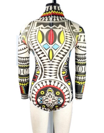 New Arrival Hot Women Pattern Long Sleeve Jumpsuit M30142