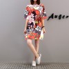 Women Summer Cartoon Print T-Shirts Dress M8341