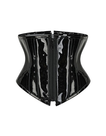 PU Zipper Waist Belt Sexy Leather Bustier Short Shapewear For Women Corset AM21983