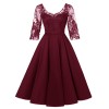 Long Sleeve Mesh Sexy Red Lace Girl Wedding Dress CD1714