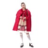 Halloween Maid  Adult Red Plaid Dress Cosplay Red Cape Play Costume YM8735