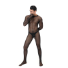Net Yarn Sexy Men's Underwear Jumpsuit See Through Mesh Bodysuit Costume N995